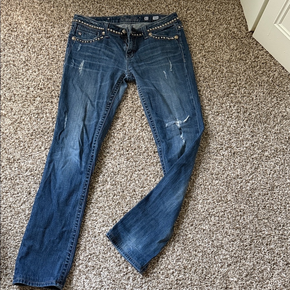 Women’s Dark Blue Distressed Jeans